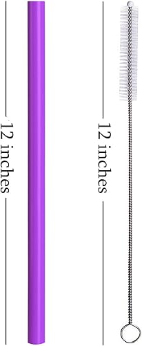 Miniatura 2 de ALINK Pajitas de silicona reutilizables para batidos, 12 pulgadas, extra largas, flexibles, de medio galón, repuesto para taza de viaje alta, vaso