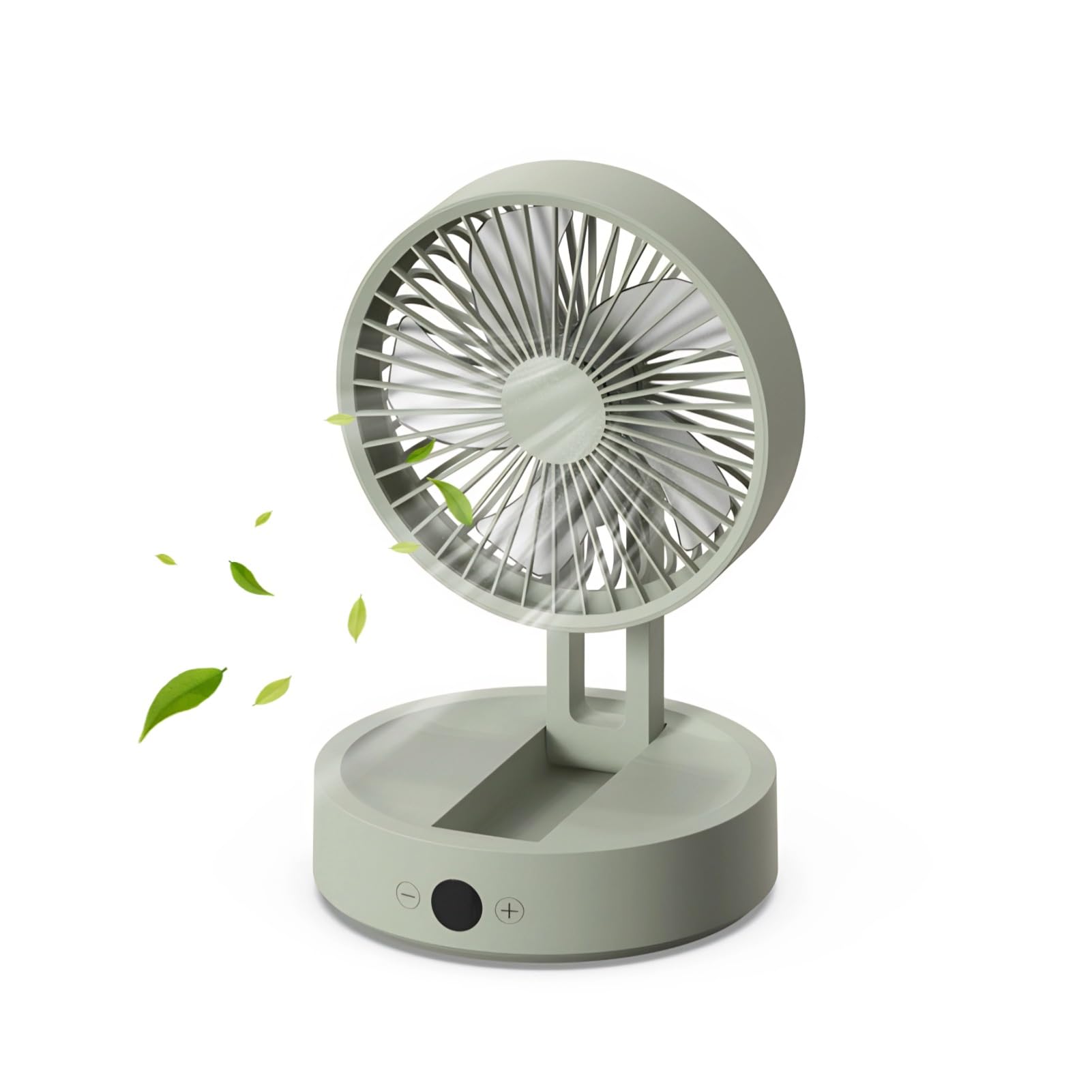 Cuifati Ventilador de Escritorio Plegable, Velocidades de Viento Ajustables, Control Remoto, Pantalla LCD, Recargable por USB, Ventilador de Escritorio Oscilante con Luz Nocturna para