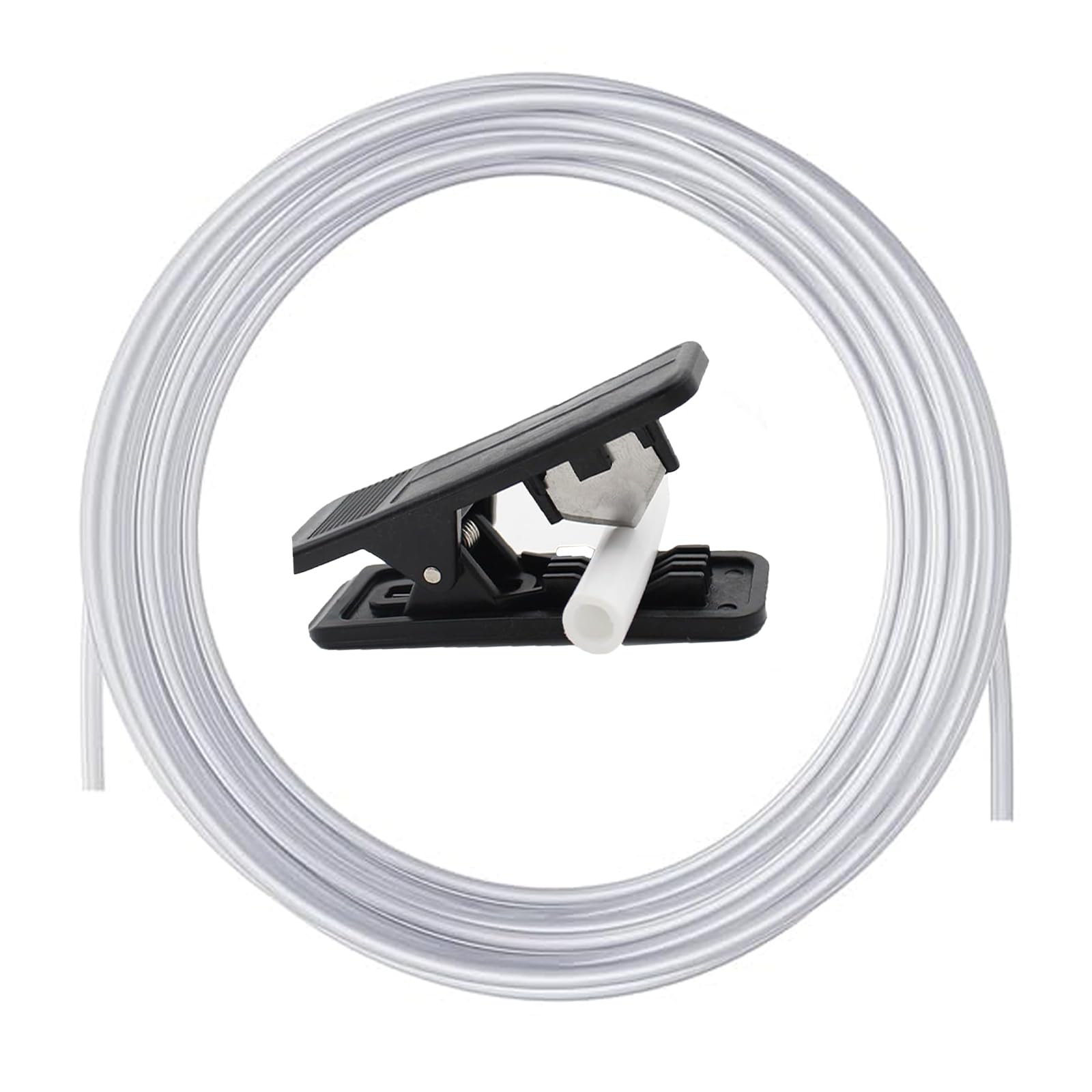 5 metrów przewodu PTFE z nożyczkami, przewód teflonowy do drukarki 3D, przewód PTFE 4mm x 2,5mm do drukarki 3D, Kompatybilny z Bambu Lab A1, A1 Mini, P1P, P1S, X1C, do 1,75mm drutów do drukarki 3D