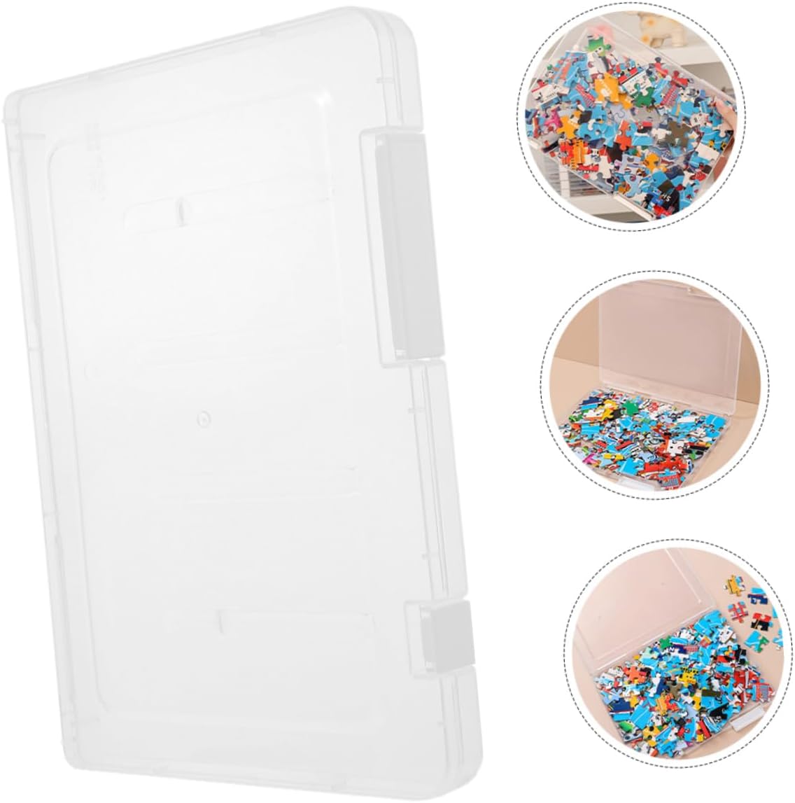 IMIKEYA 2pcs Clear Plastic Storage Containers for Crafts and Jewelry Stackable Puzzle Organizer Transparent Lid for Beads Nuts and Parts Organization