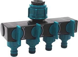 Divisor de mangueira de 4 vias ERYUE Divisor de mangueira de 4 vias, Divisor de mangueira para jardim Válvula de fechamento de 4 vias Bicos de mangueira de plástico Conector do conve