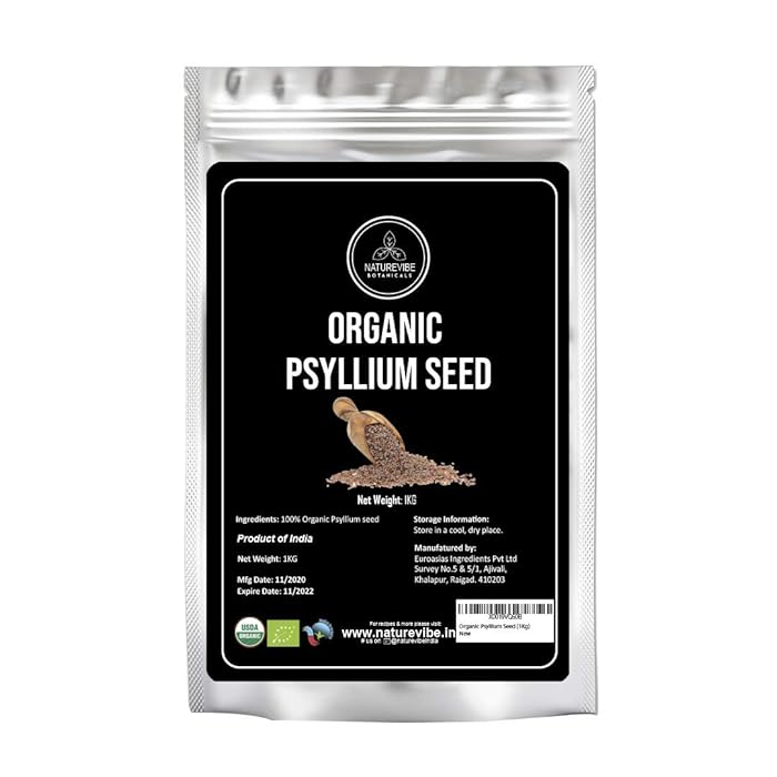 Buy Organic Psyllium Husk Seed Whole (1Kg) by Naturevibe Botanicals