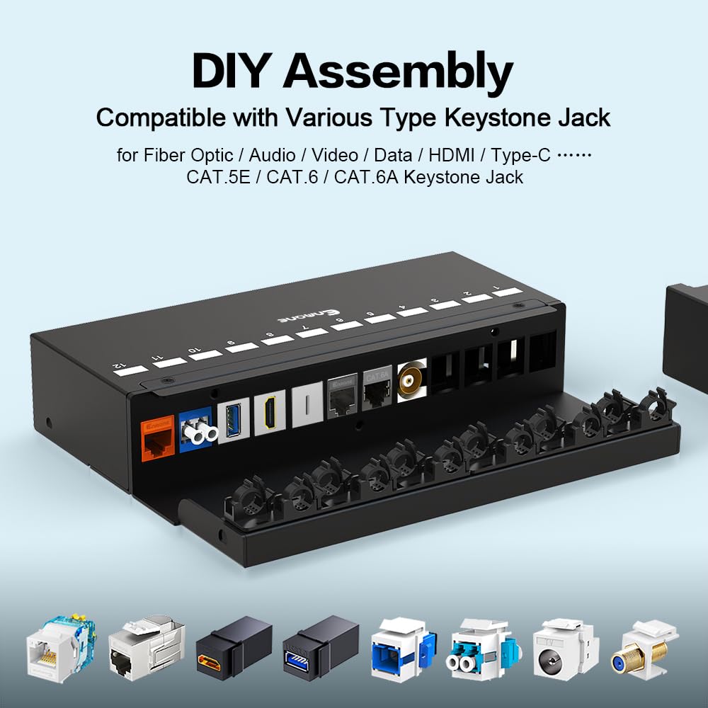 Snapklik.com : Enmane 12 Port Patch Panel Blank Keystone Patch Panel ...
