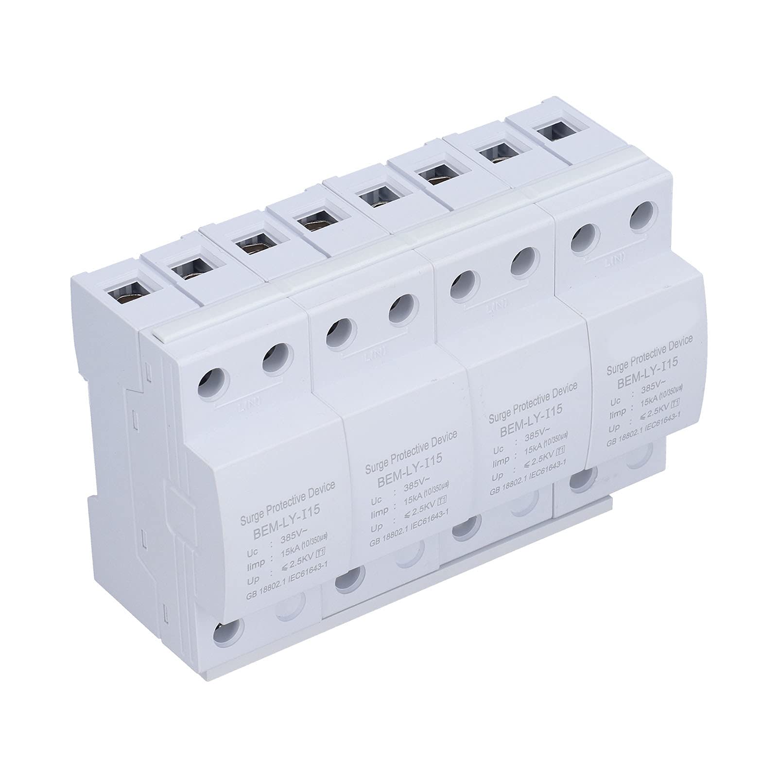 Generic Dispositif de Protection Contre Les Surtensions 15KA, Parafoudre Haute Performance pour Usage Résidentiel, 220V/385V, Matériau en Nylon Ignifuge