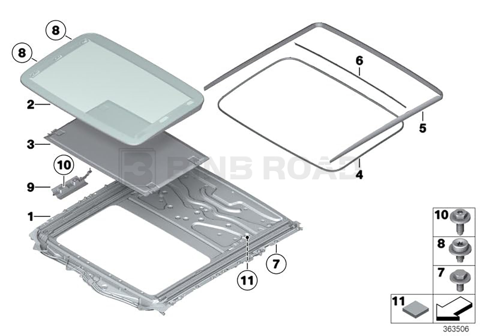Amazon.com: BINB ROAD Sunroof Surrounding Seal 54107245551 