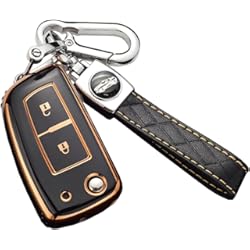 Funda Llave Nissan Qashqai ontto Funda para llave de coche compatible con Nissan Qashqai J11 X-Trail Juke Micra Murano Tiida Maxima Altima Pulsar Flip Key Case TPU Silicona Key Shell Llavero Accesorios 2 Botones Negro