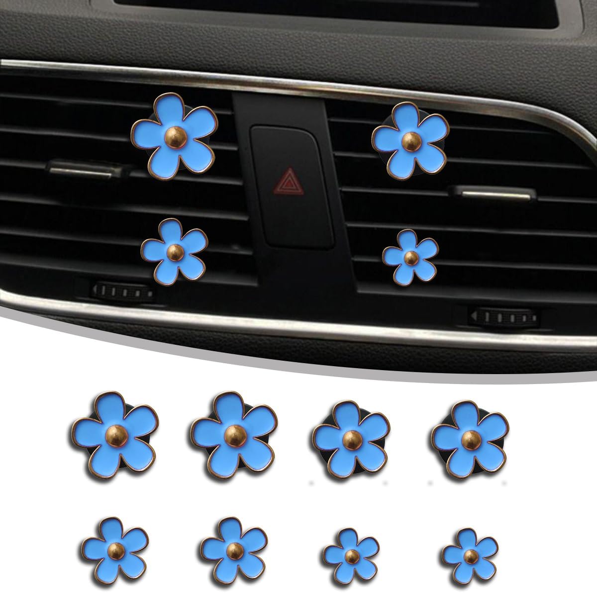 Car Air Vent Clips for Women, 8 Pieces Cute Car Vent Clips Decorations Daisy Flower Automotive Accessories Air Vent Clips, Auto Interior Decor Universal Fit (Pink)