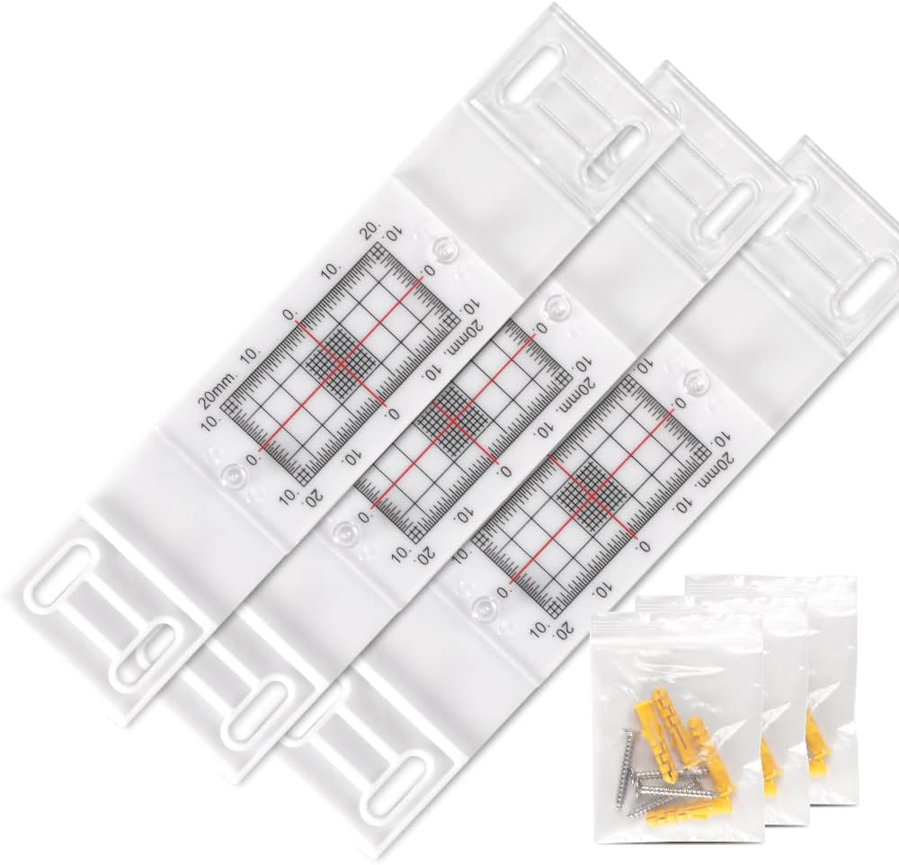 Crack Monitor with 2 Pre-Set Pegs, Tell-Tale Wall Deformation Measurement & Recording Tool(5 pcs)