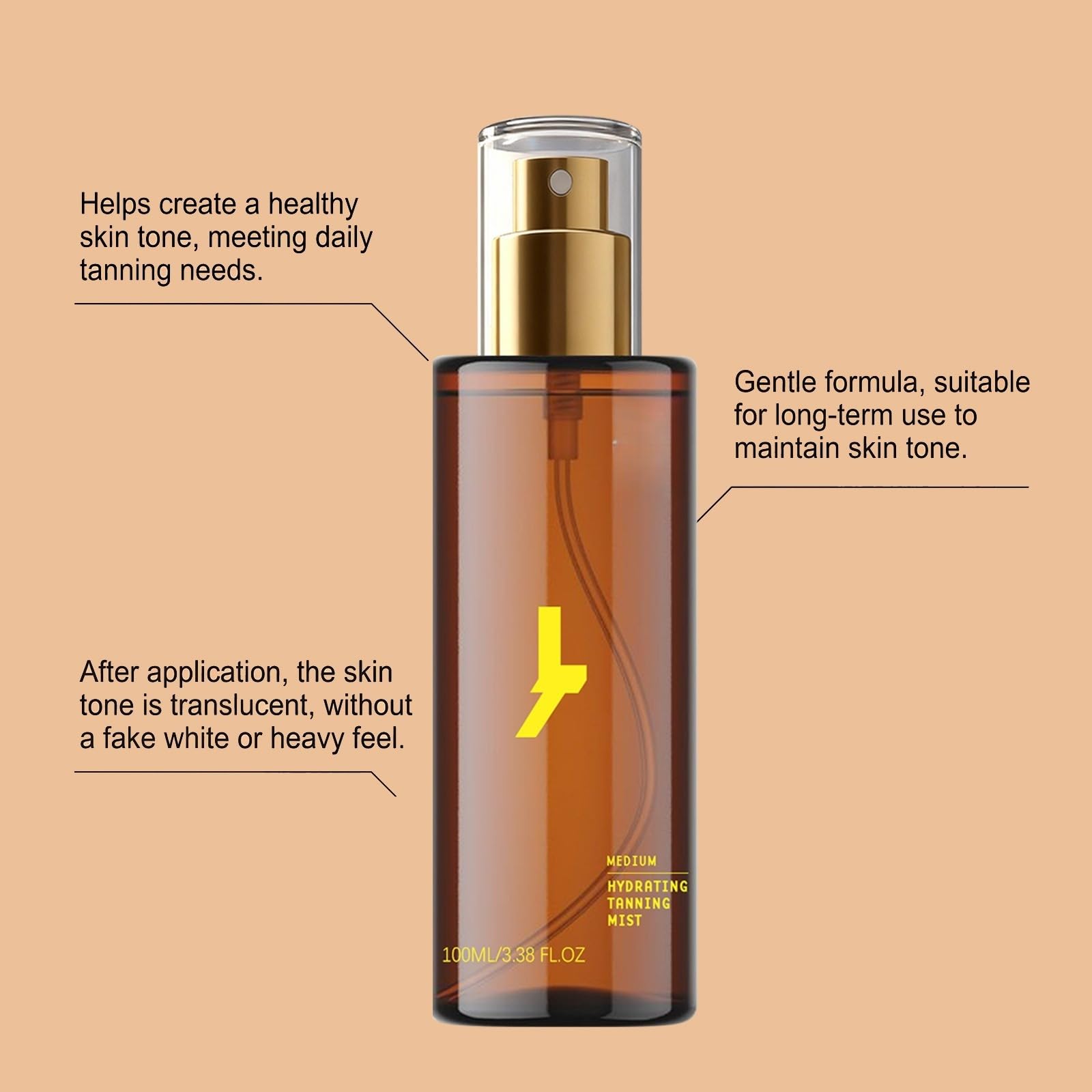 Naturalny płyn do opalania z naturalnymi kroplami do opalania - bez słońca krople do opalania, jednolita naturalna opalenizna, bez smug (100 ml)