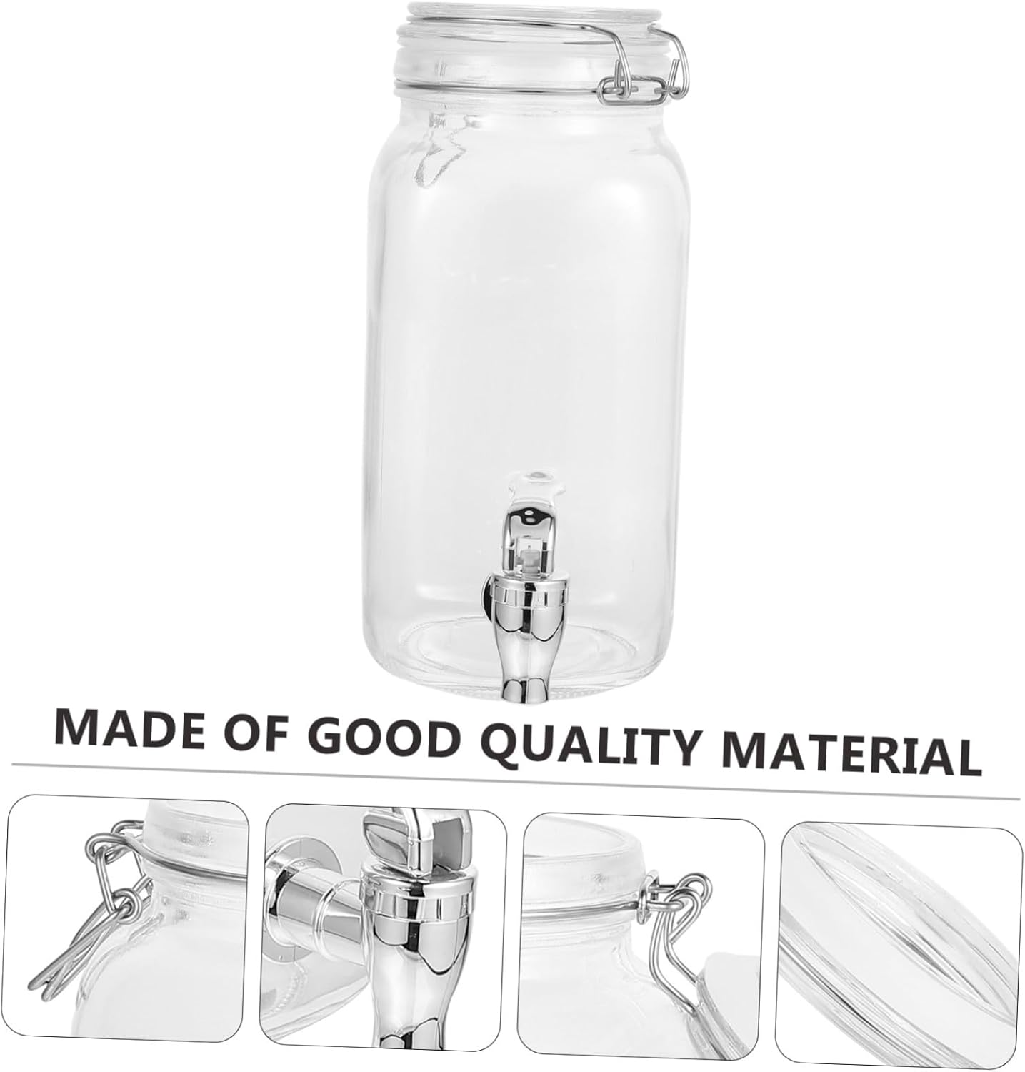 1pc Glass Beverage Dispenser with Faucet Sealed Juice Can for Home Storage Convenient Drink Barrel for Juice Wine Tea