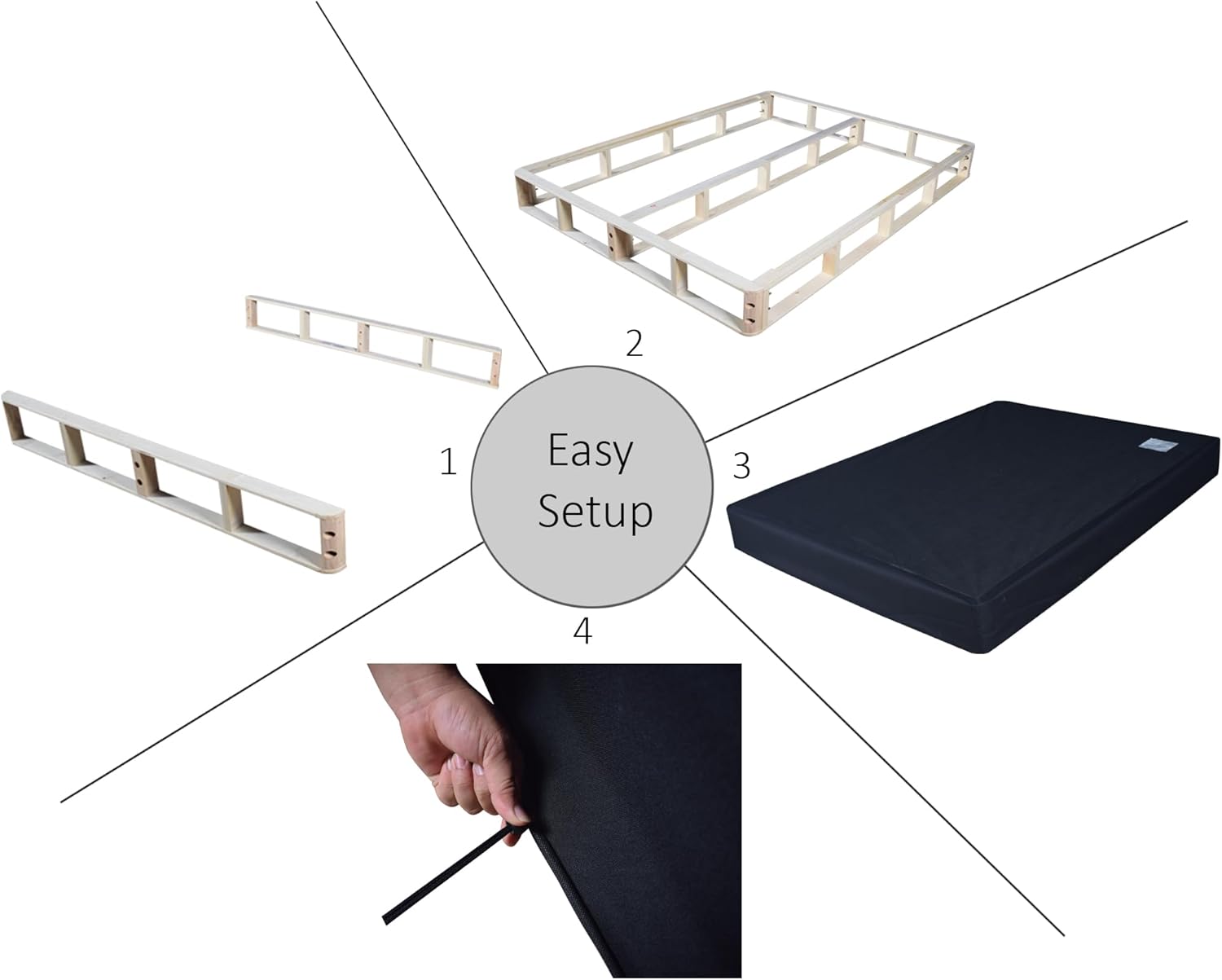 Twin 8-Inch Wooden Box Spring with Linen Slipcover, Warm Grey