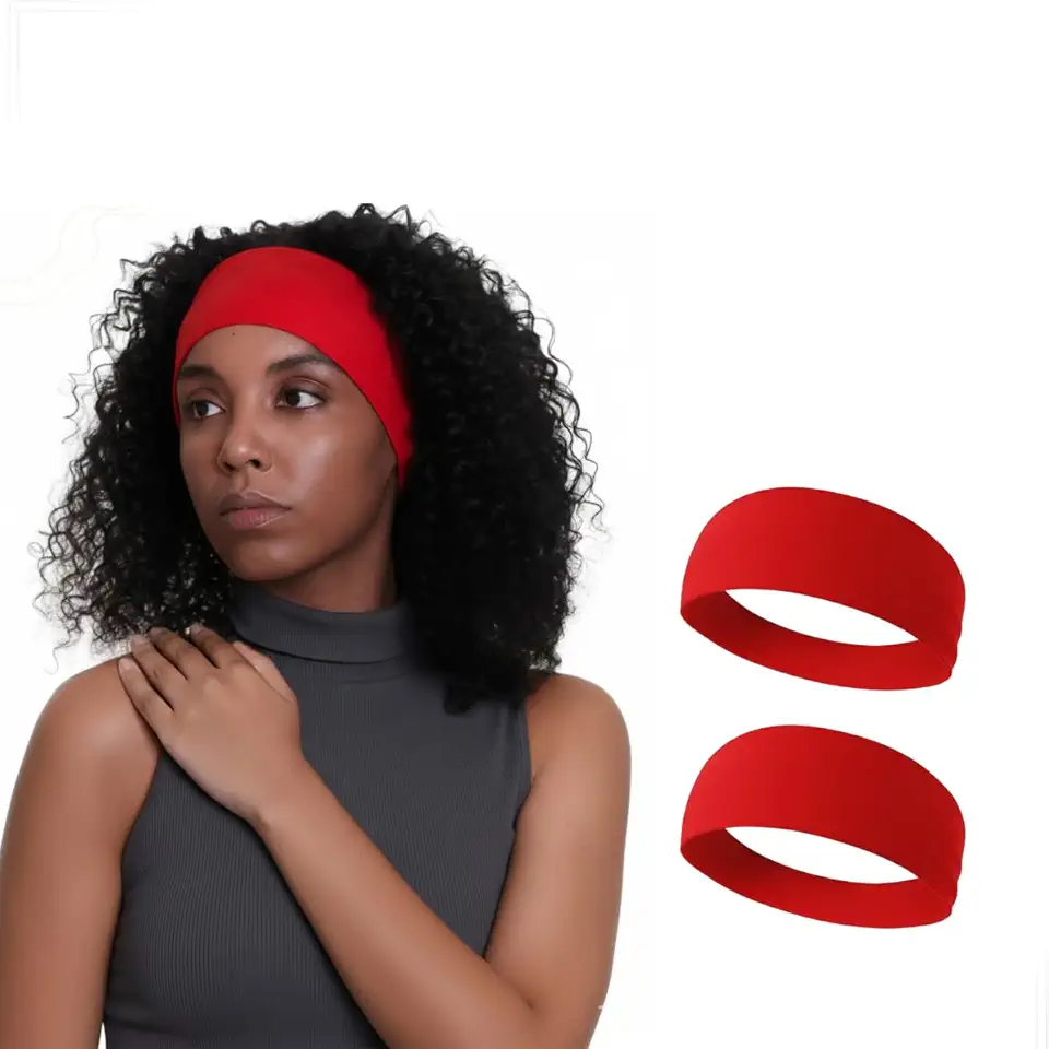 Kit 2 Faixas de Helanca Vermelha para Cabelo Ideal para Treino Corrida e Uso Diário