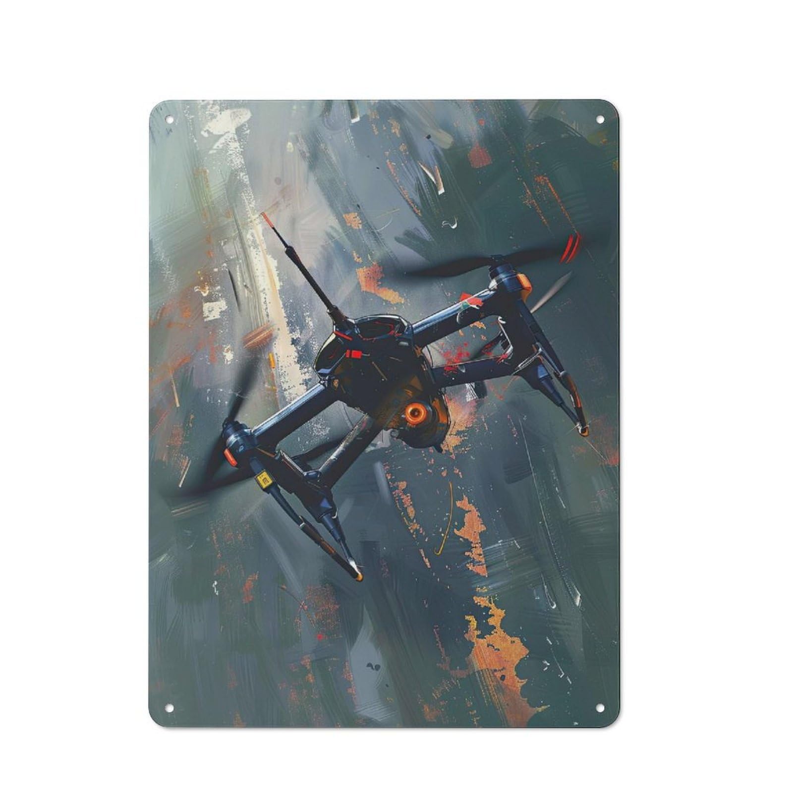 Workshop Style HighTech Hover Tin Sign 40x30cm, Workshop Wall Decor for Tool Room, Garage, Studio Or Home Bar