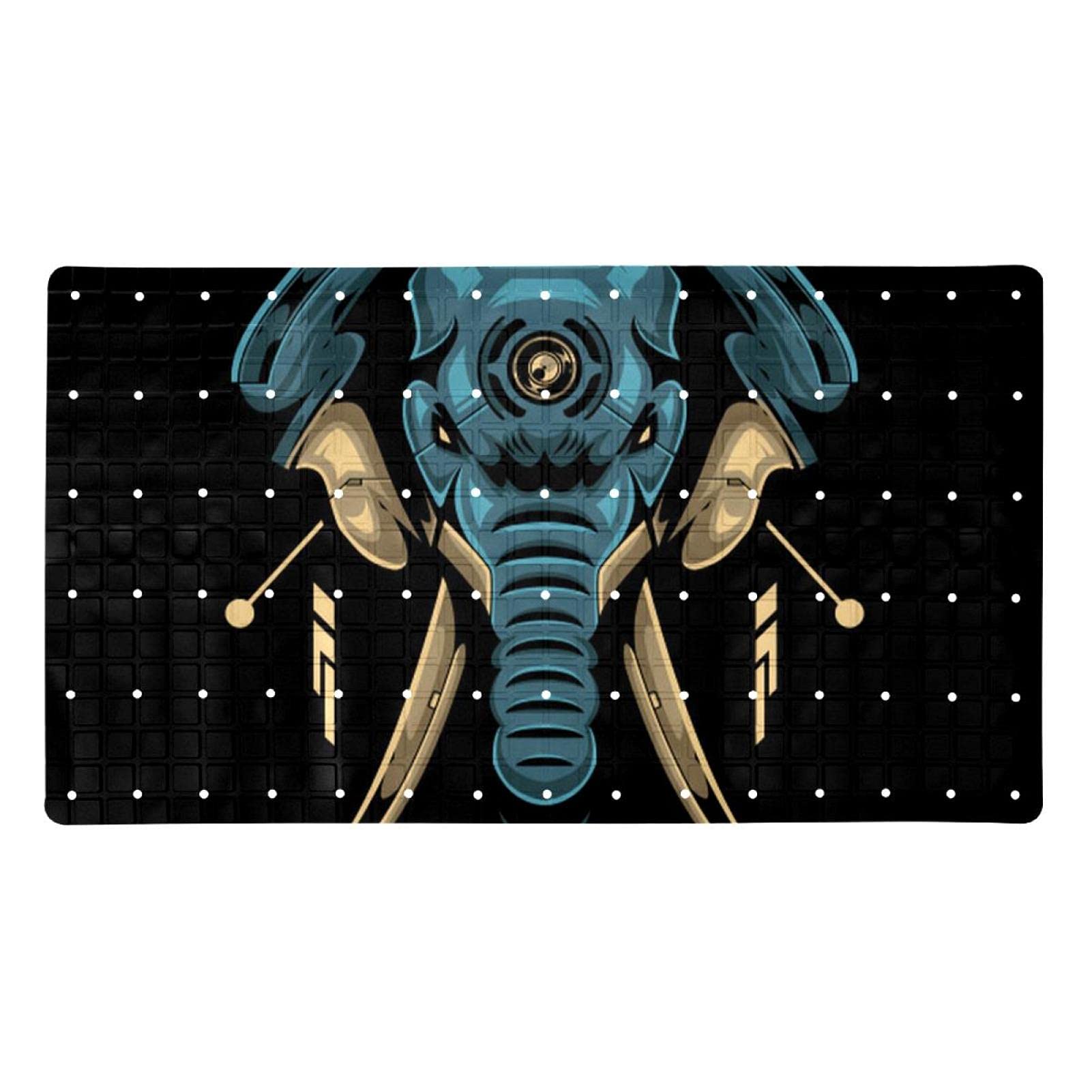 Tapis antidérapant baignoire éléphant noir pour le bain ludique des enfants