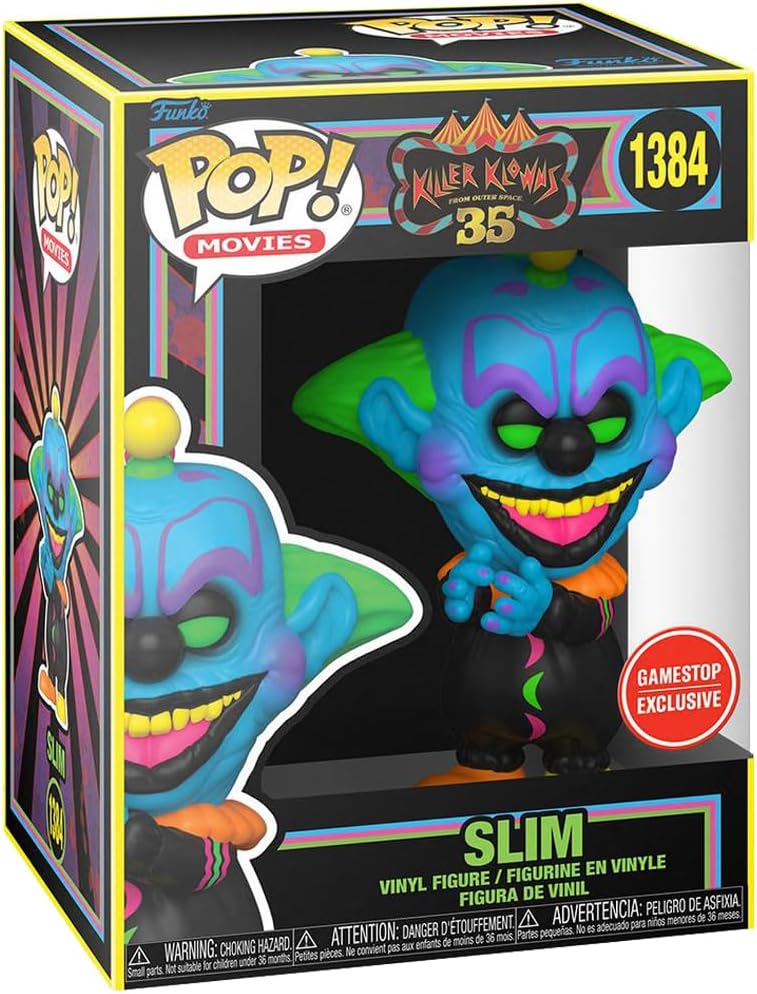 Funko POP! Slim in Blacklight Killer Klowns from Outer Space 35th Anniversary POP! Movies Gamestop Exclusive Vinyl Figure