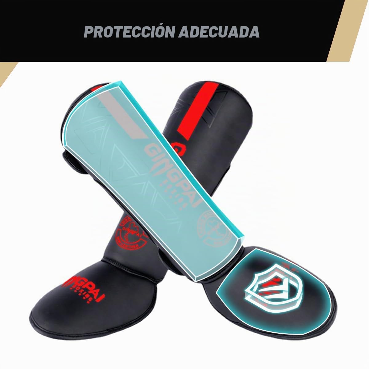 Espinilleras Kick Boxing,Espinilleras Muay Thai con Forro Amortiguador para Proteger Las Pantorrillas y los Pies,Espinilleras MMA para Boxeo,Sparring,Kickboxing,Karate