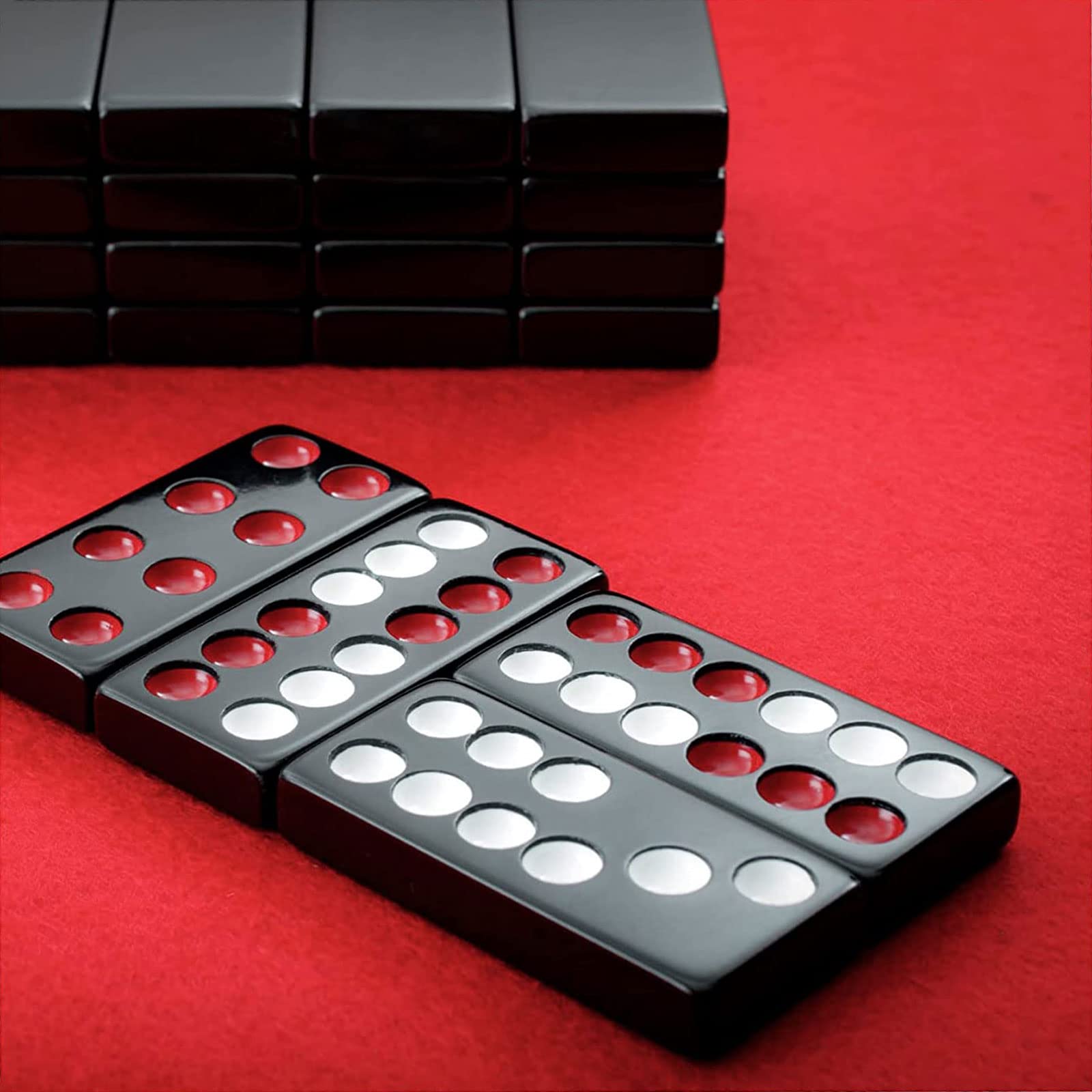 Mahjong-Steine 1 Set schwarzes Paigow chinesisches traditionelles Brettspiel Gow Dominosteine ​​Melamin schwarzes Paigow-Set für Erwachsene Mahjong-Spielsets Reiseset Chinesisches Mahjong