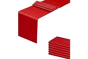 6 Pack Red Table Runners, Satin Table Runner 12x108 Inches