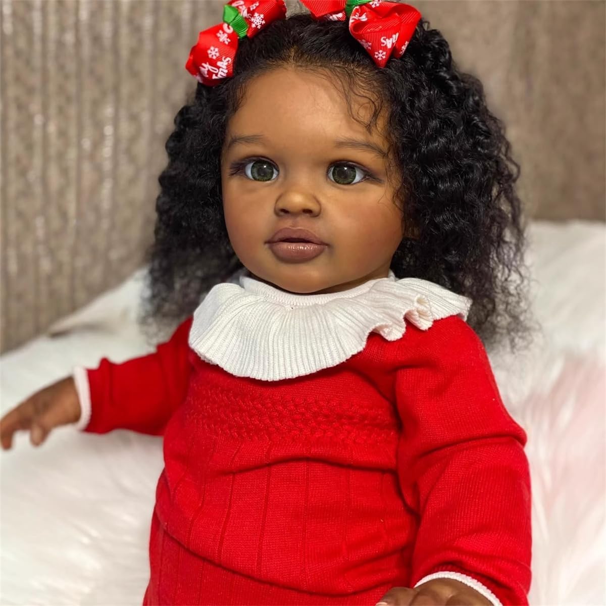 Reborn Toddler Dolls Black Girl 26 Inch Lifelike Black Reborn Baby Dolls with Curly Hair Realistic Toddler Dolls Girl Weighted Real Life Baby Doll Toys Birthday for Kids