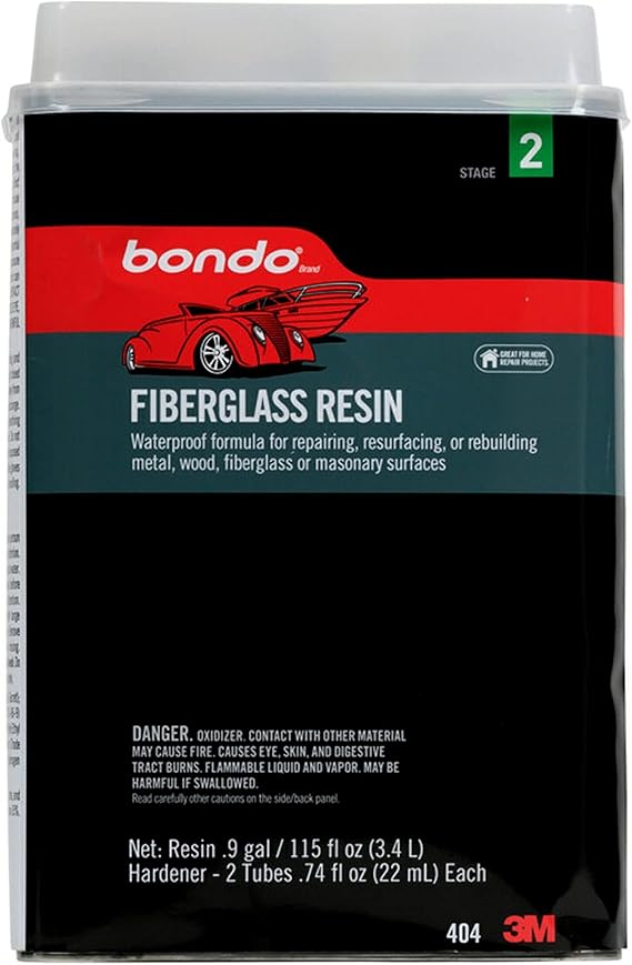Bondo Fiberglass Resin 0.9 gal (3.4L) with 2 Hardener 22mL each, 404C