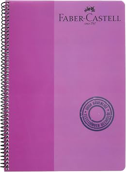 Faber-Castell Spiral Notebook, A4, 120 Sheets, 70g Paper, Checkered, Durable Plastic Cover, Assorted Colors, Convenient and Stylish Design
