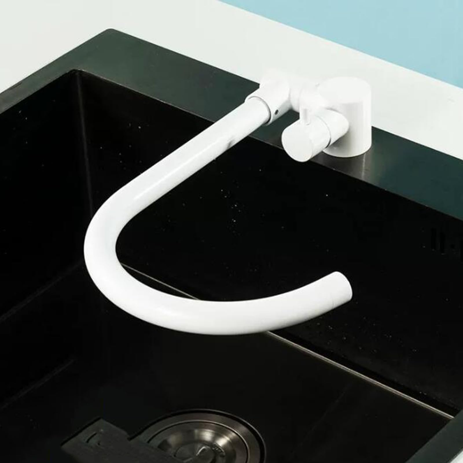 ZYCHSJXA Front Window Kitchen Tap Folding 360° Swivel Sink Taps Mixer Stainless Steel-White