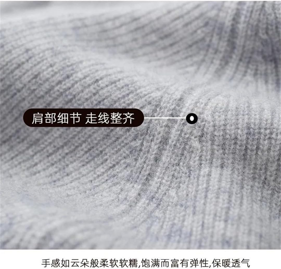 Men 100% Merino Wool Sweater Hooded Zipper Cardigan Thickened Knit Jacket Long Sleeved Sportswear Coat