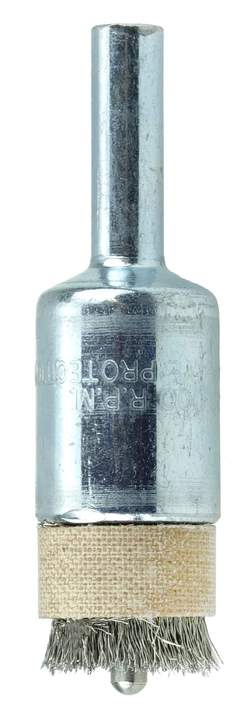 Weiler 10058 1/2" Pilot Bonding End Brush.004 Crimped Stainless Steel Wire Fill, 5/32"-Dia Pilot (Pack of 10)
