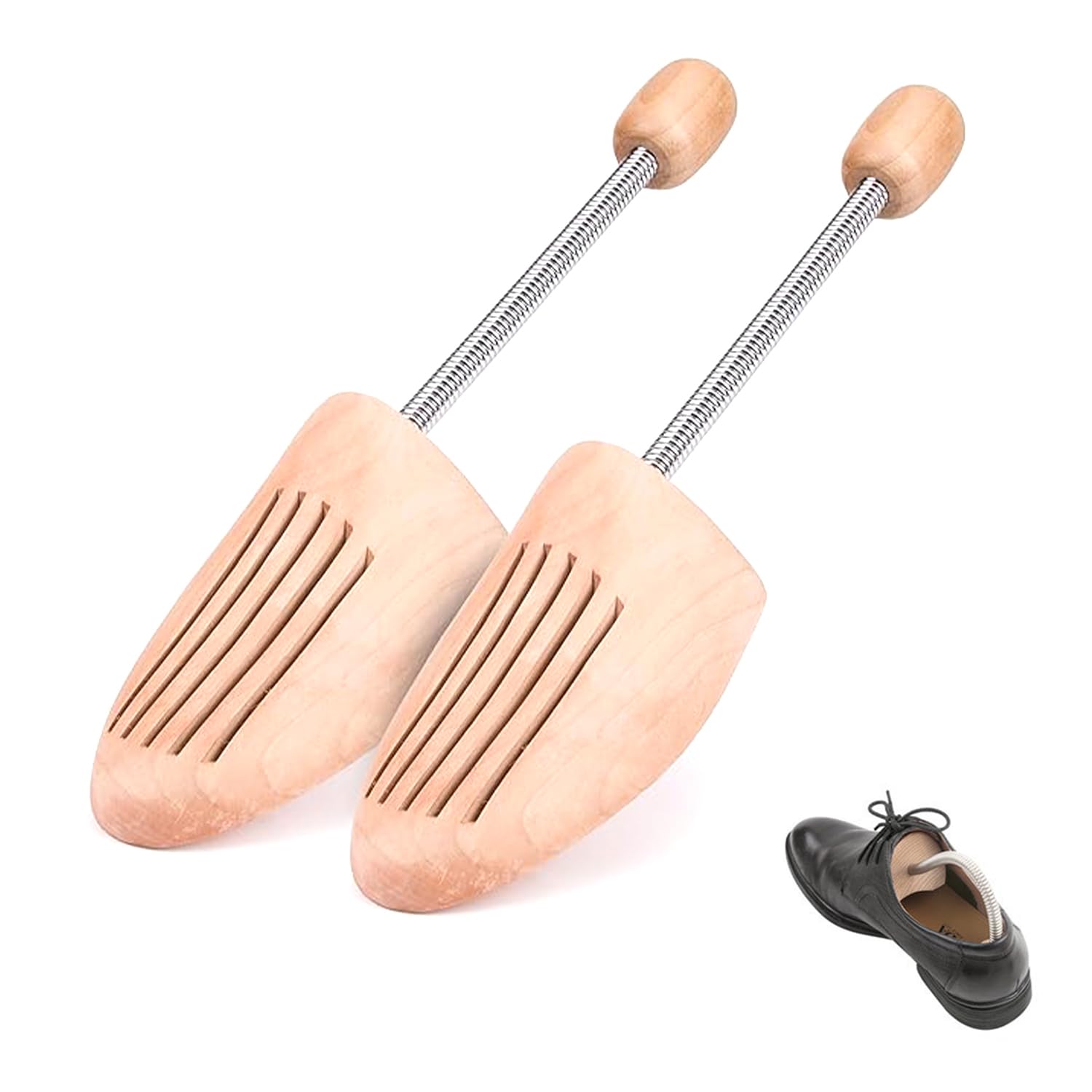 Ianulus Schuhspanner Holz, Extrastark Schuhdehner, Shoe Tree Mit Stahlfeder, Schuhknickschützer aus Naturholz, für Alle Schuhe, Knickschutz, Schuhstrecker atmungsaktiv