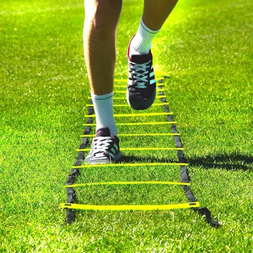 Image of MRT Sports Fitness Combo - 9 INCH 6 Pics Speed Hurdle, 6 Pics Stacking Cones, 10 Pc Multicolour Space Markers and 4 M Agility Ladder with 10 Rungs