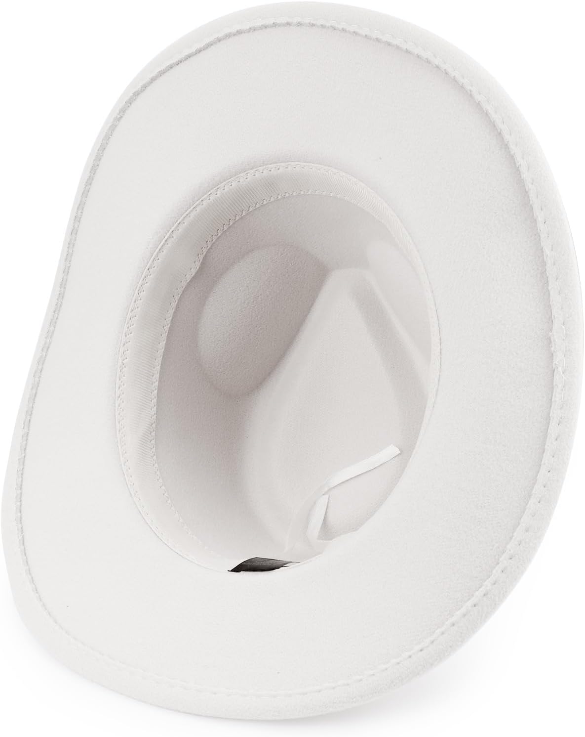 DRESHOW Women Men Classic Felt Wide Brim Western Cowboy & Cowgirl Cap Belt Buckle Retro Panama Hat Unisex Rolled up Caps - Image 4