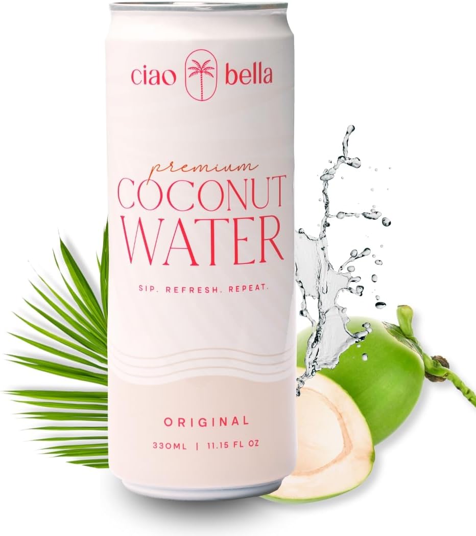 CIAO BELLACiao Bella Premium Coconut Water: All-Natural Hydration, Non-GMO, One Simple Ingredient 11.15 Fl Oz (Pack of 12)