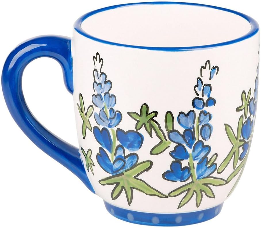 Glory Haus Everyday Home Sweet Home State Jumbo Coffee or Soup Mugs, Hand Painted 16oz Ceramic (Blue Bonnet) - Image 2