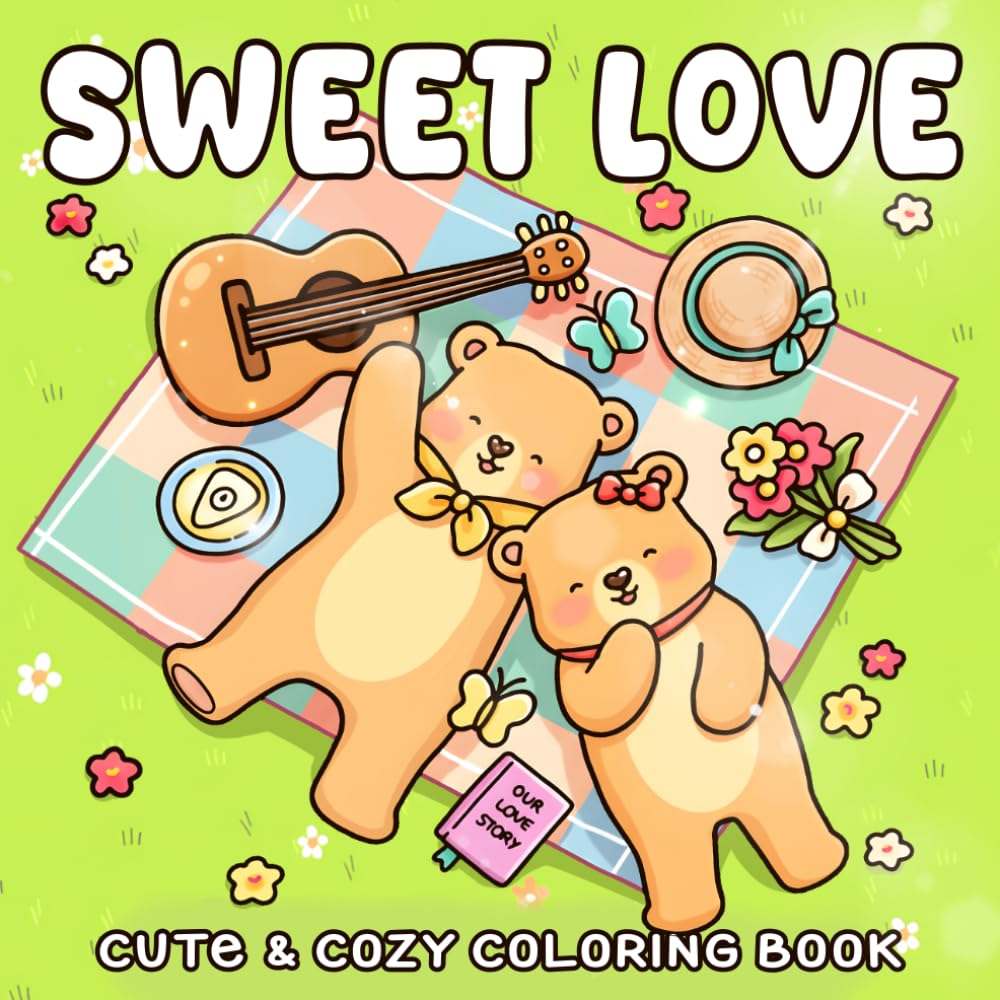 Sweet Love Coloring Book: Sweet Animal Couples Coloring pages with Fuzzy Friends in Love and Simple Heartwarming Designs for Everyone seeking Chill Relaxation