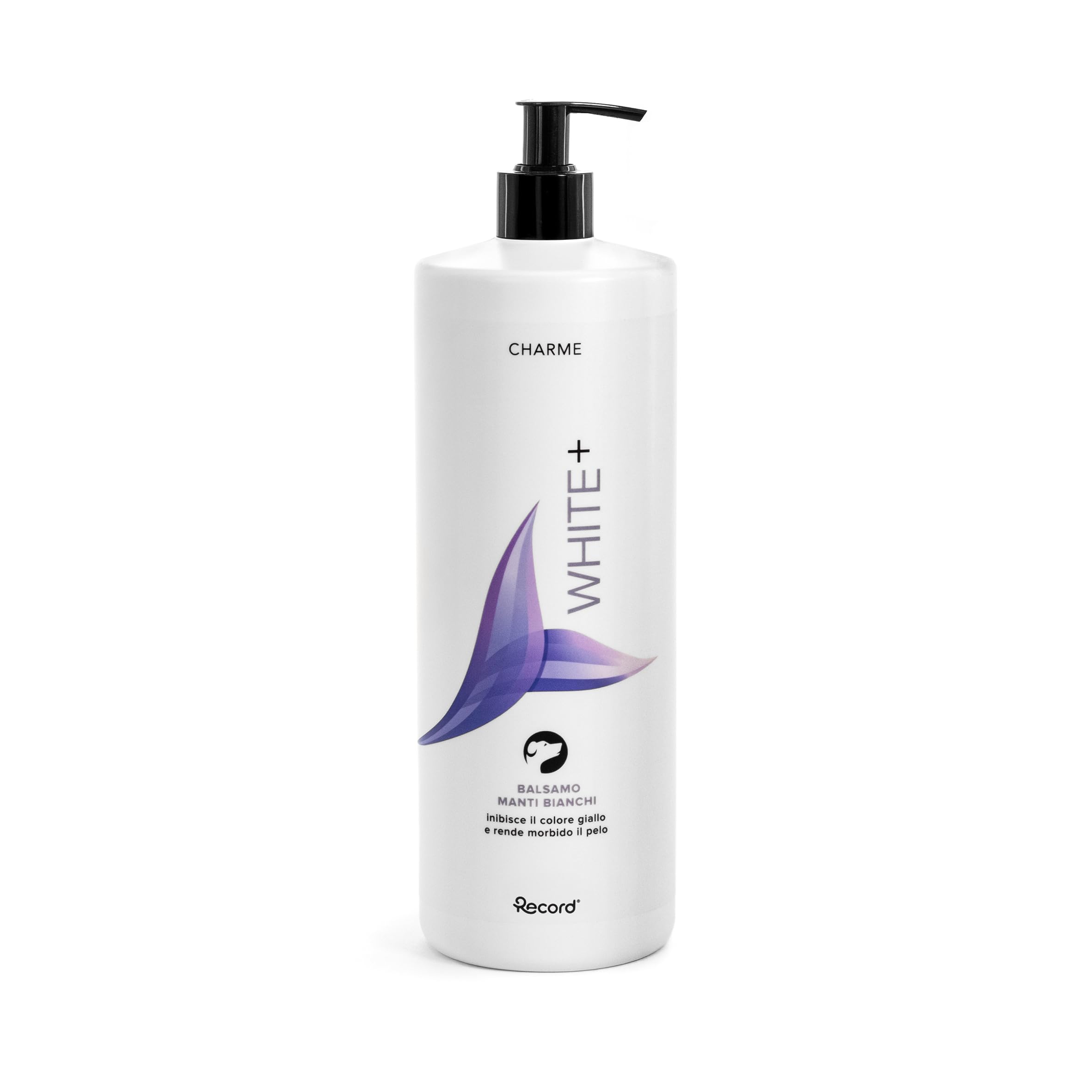 Record Charme White+ Feuchtigkeitsbalsam für Hunde, professioneller Conditioner mit Baumwollöl und Kokosnussöl, Anti-Gelb-Bleaching-Wirkung. Hergestellt in Italien, 1 L