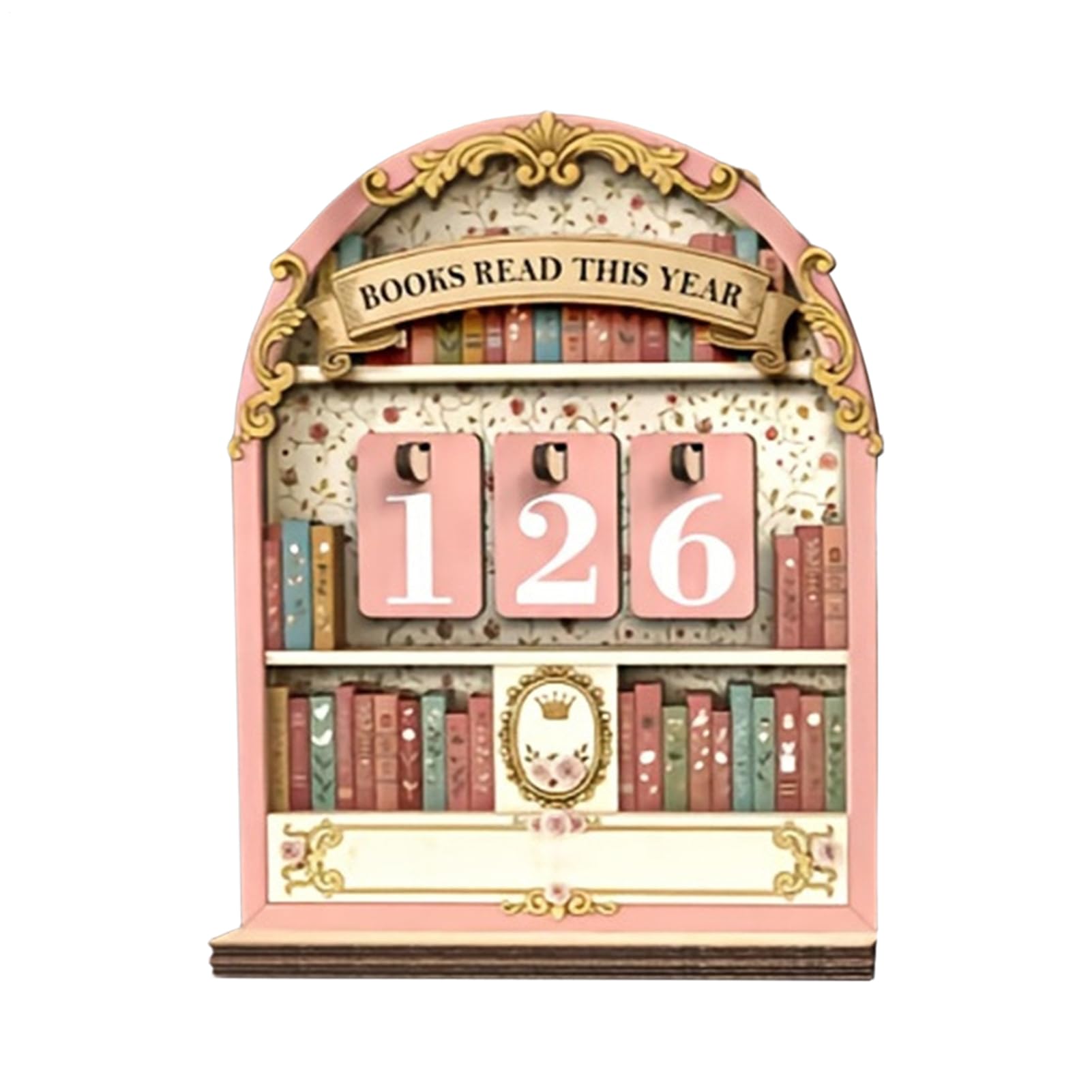 Letrero de seguimiento de libros artesanal en madera para biblioteca de diseño