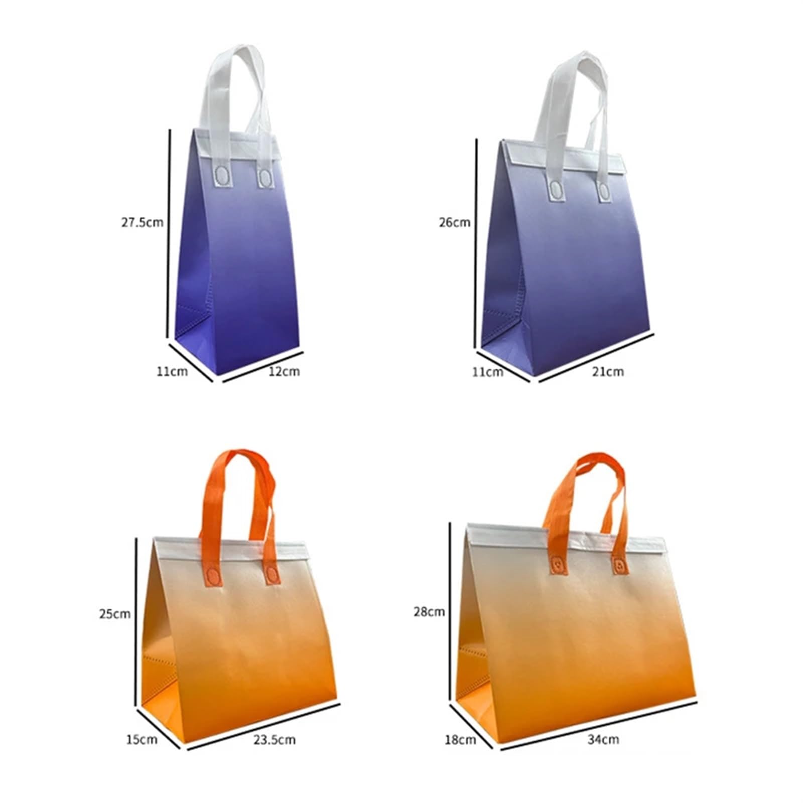 Sac Isotherme de Livraison Lot de 50 sacs fourre-tout isolants non tissés en tissu portable for aliments, gâteaux, boissons, emballage, garder au chaud et au froid, pochettes de livraison(Pink and whi