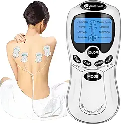 Aparelho TENS de Eletroestimulação para Fisioterapia - Portátil e Eficiente para Alívio de Dores Musculares e Relaxante, Massageador Muscular Acunputura - 4 eletrodos (110v/220v)