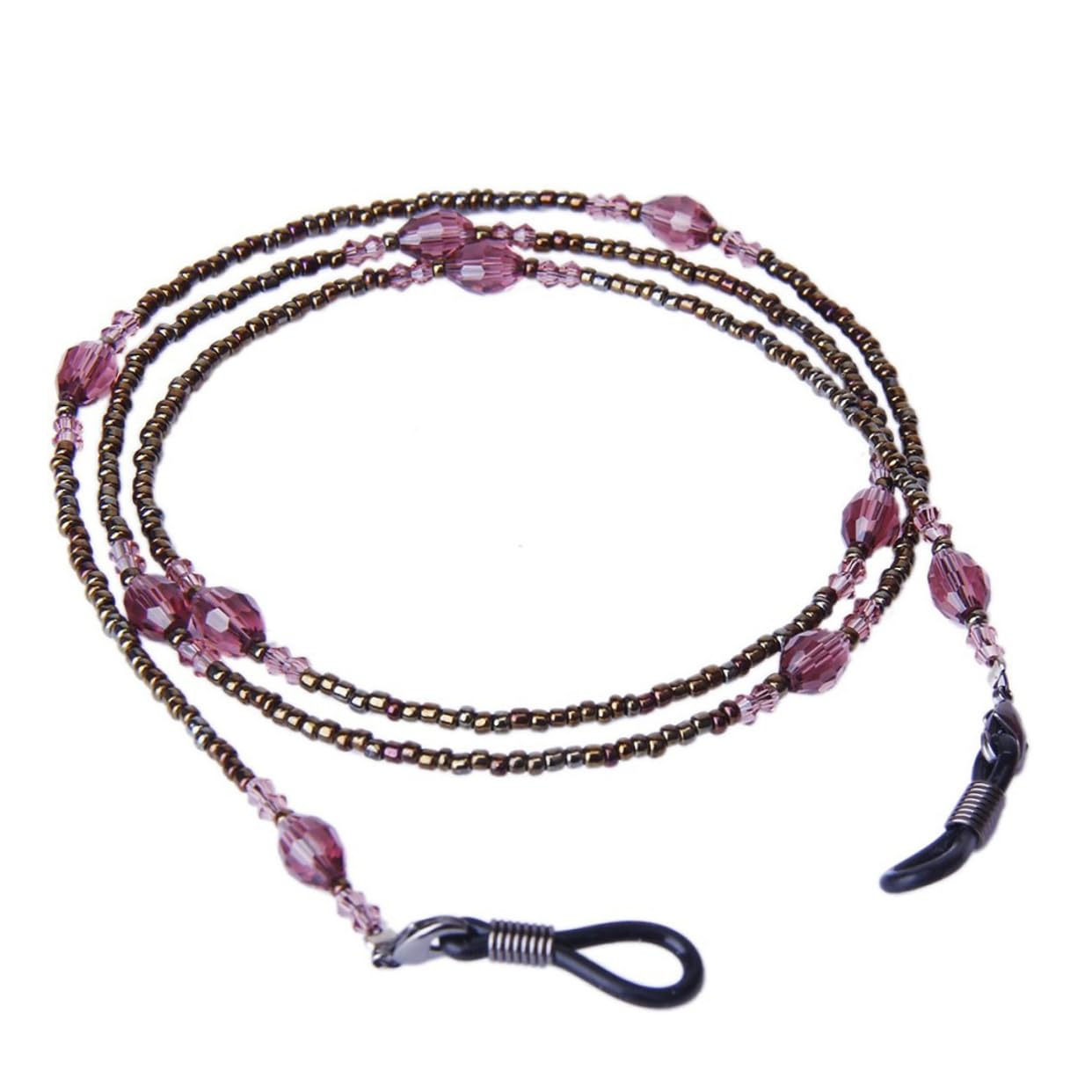 GALPADA 2 Piezas cadena de anteojos cadena de cristal estilo bohemia cadena de gafas rosa