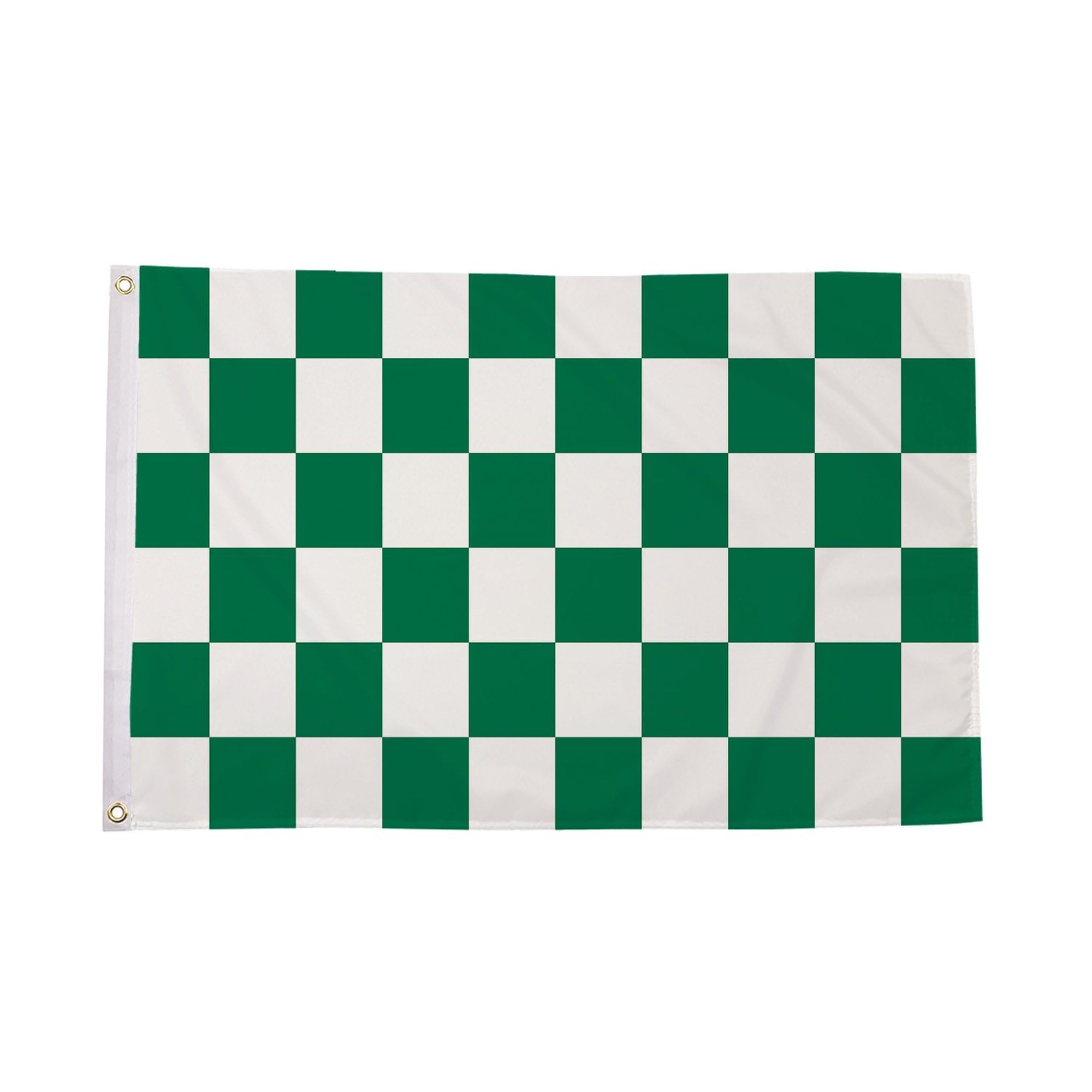 Flagtex Checkered Flag Green White Small 3ft x 2ft (90cm x 60cm) - Racing Flags Compact, Motorsport Team Flags for Garden Display, Race Day Decorations โ image 1