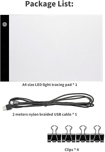 Miniatura 2 de Caja de luz LED de trazado portátil A4, ultrafina y regulable, cable USB, alimentada por cable USB, cajas de copia para artistas, dibujo de