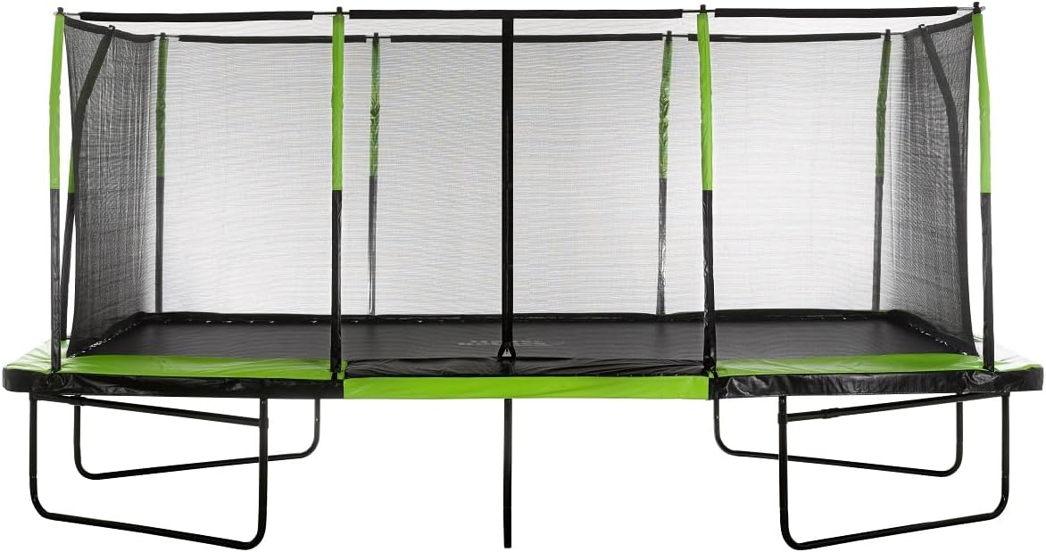 Upper Bounce Rectangle Trampoline Set Premium Top-Ring Enclosure System – Outdoor Recreational Trampolines – Gymnastics Rectangular Trampoline Kids – Adults, Supports Up 500 Lbs