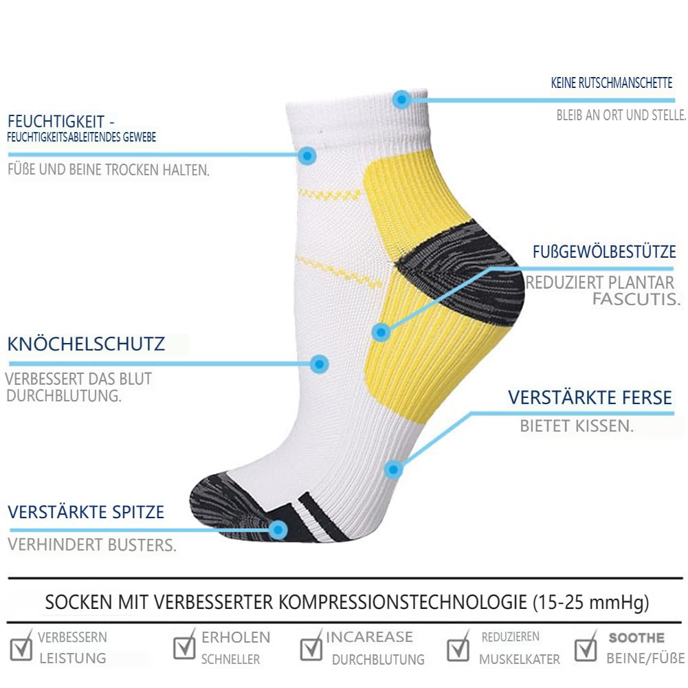 MEIION Calzini energetici – Calzini ortopedici a compressione calzini sportivi in microfibra per corsa, trekking, ciclismo e fitness, traspiranti e antiodore