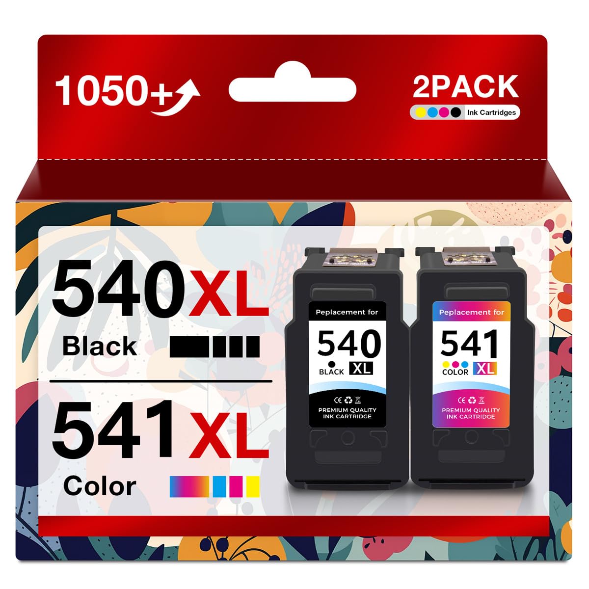 PG-540XL CL-541XL Sostituzione per Cartucce Canon 540 541 PG-540 CL-541 compatibili per Canon PIXMA MG3650 MG3550 MG4250 Stampante (1 Nero, 1 Tri-colore)