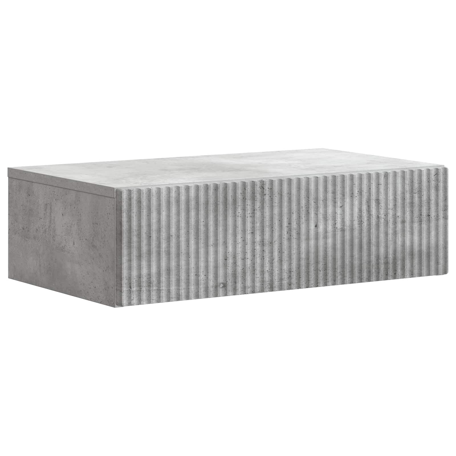 Table d'appoint murale gris béton comme étagère ou chevet flottant