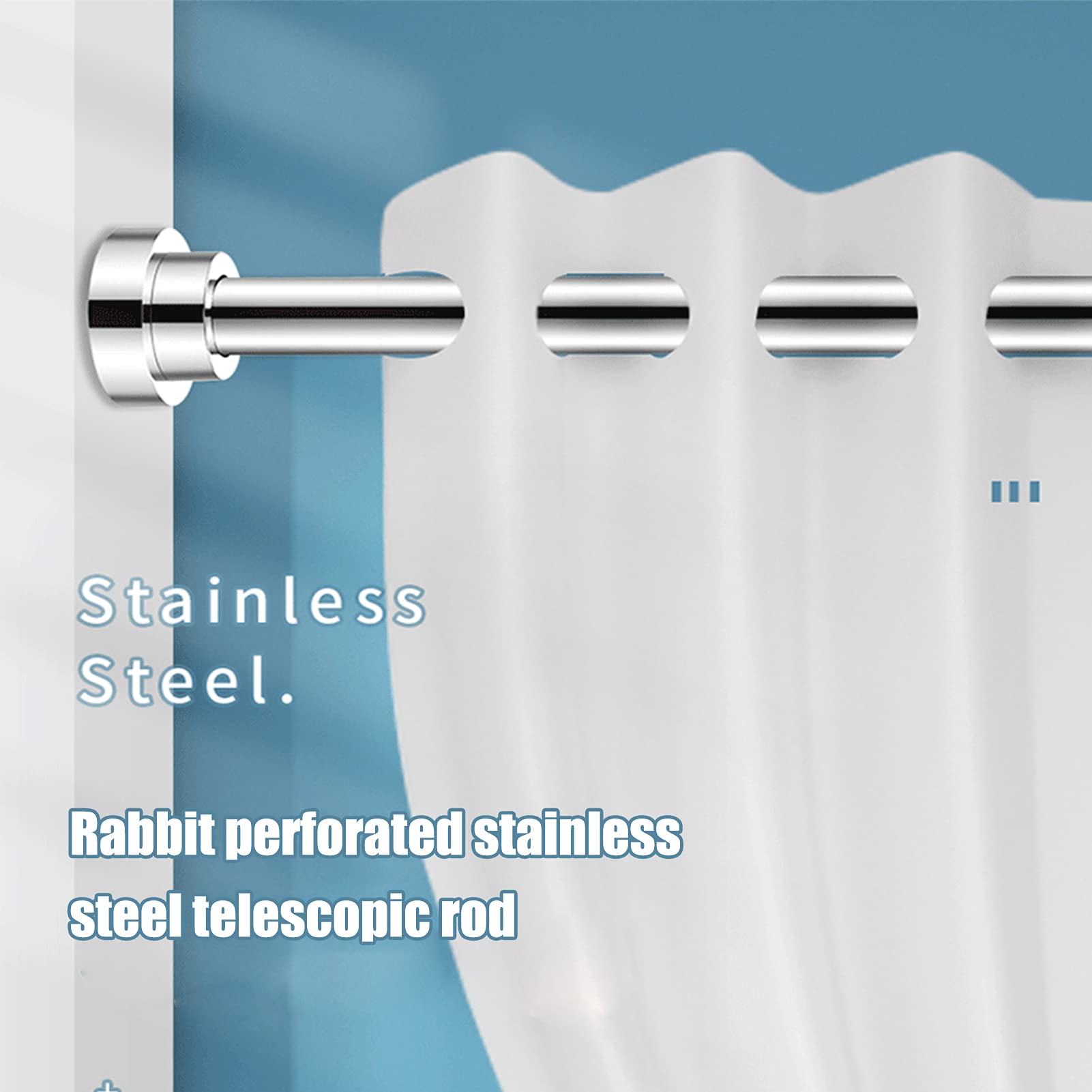 Tringle De Placard Réglable En Acier Inox - Sans Perçage, Extensible De 40 à 55 Cm - Pour Rangement Vêtements Salle De Bain, Chambre