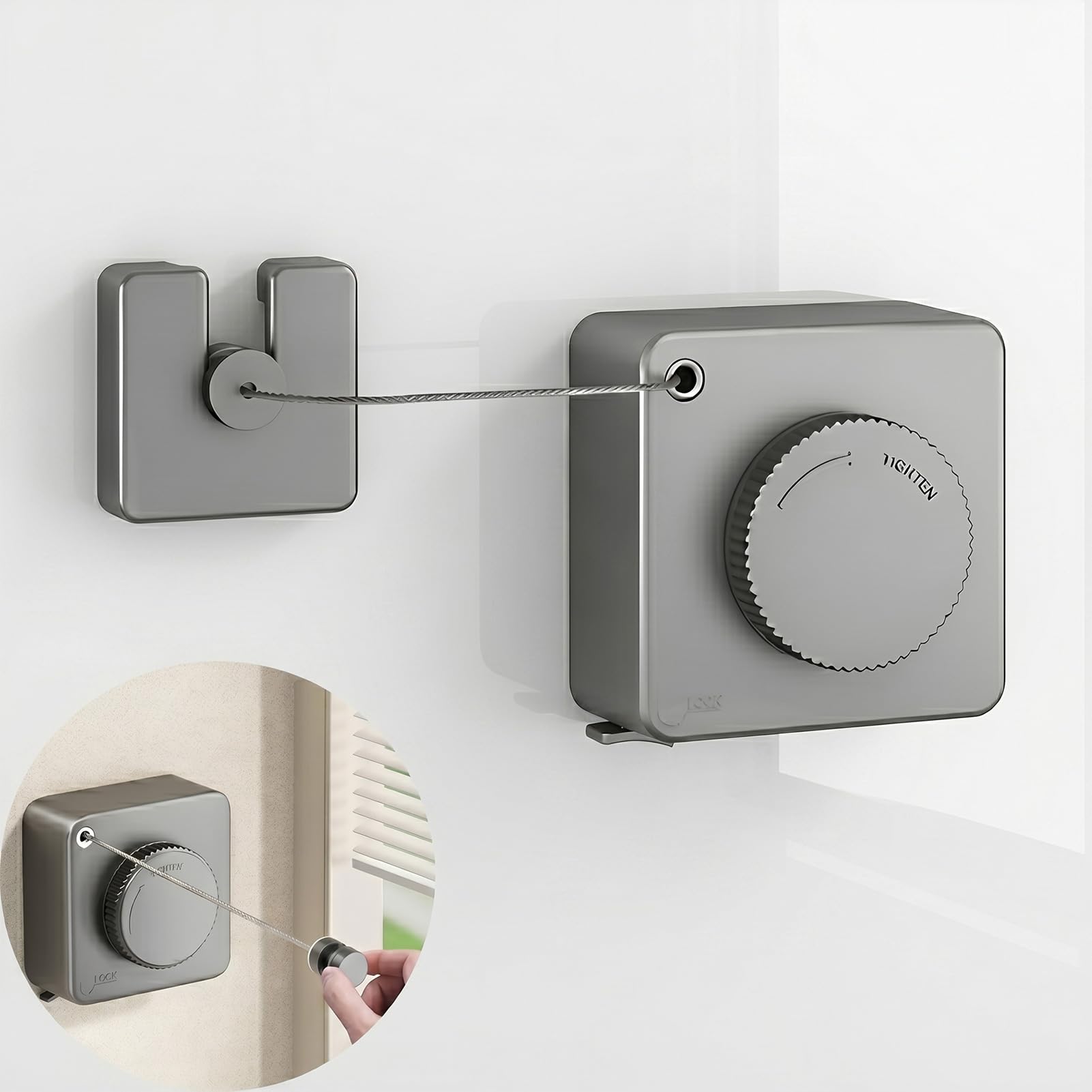 Corde à linge rétractable intérieur extérieur fil acier inoxydable