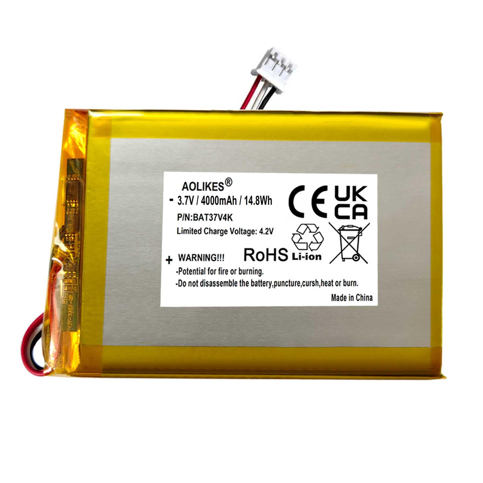 Batterie de rechange 4000 mAh 3,7 V pour Bonoch BBM03, BBM01 Babyphone vidéo Babysense HD S2