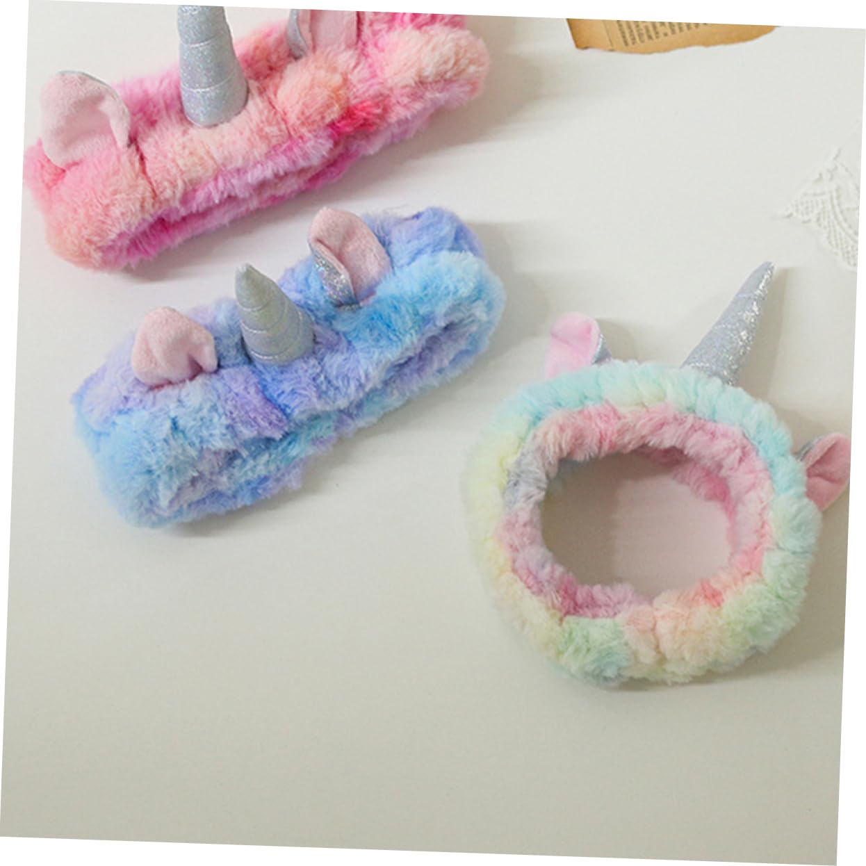 COLLBATH 9 Pz fascia per unicorno bandane ghetta per il collo da donna fasce per animali scrunchies hair band Fasce per per il lavaggio del viso fasce per la testa vello di corallo