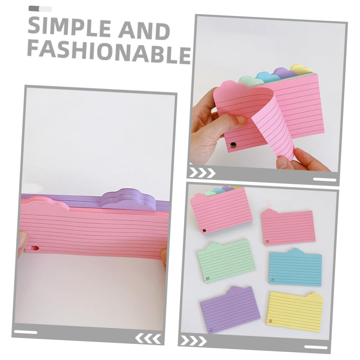 jojofuny 5 Ensembles Livre De Vocabulaire Sur Papier À Notes Étude Non Doublé Éducatif Révision Avec Cartes Vierges Fiches Colorées Cartes Flash Pour Étudier Cartonné 125 Feuilles*5